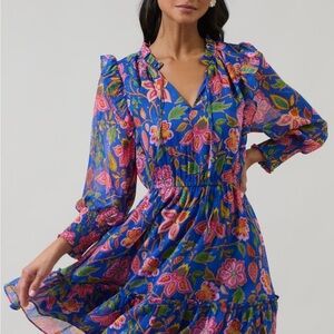 Sugarlips Vibrant Floral Long Sleeve Dress